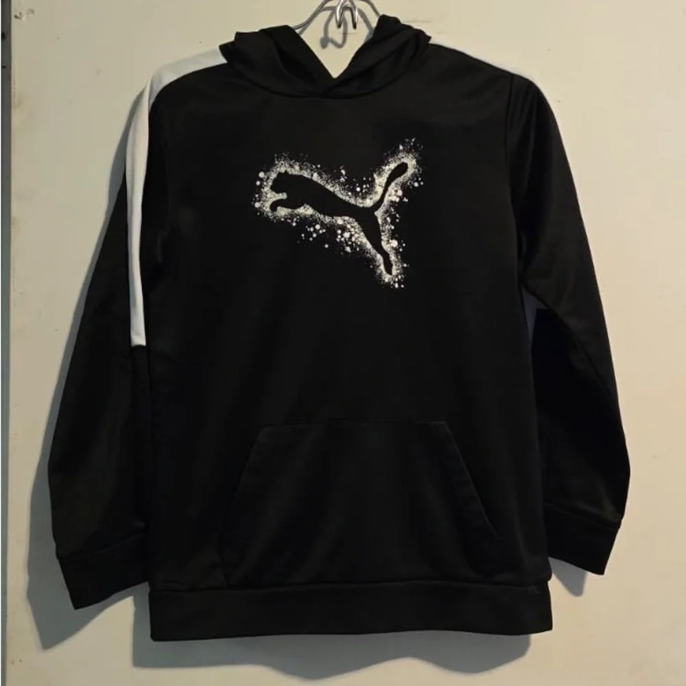 Puma Black Hoodie with White Accents